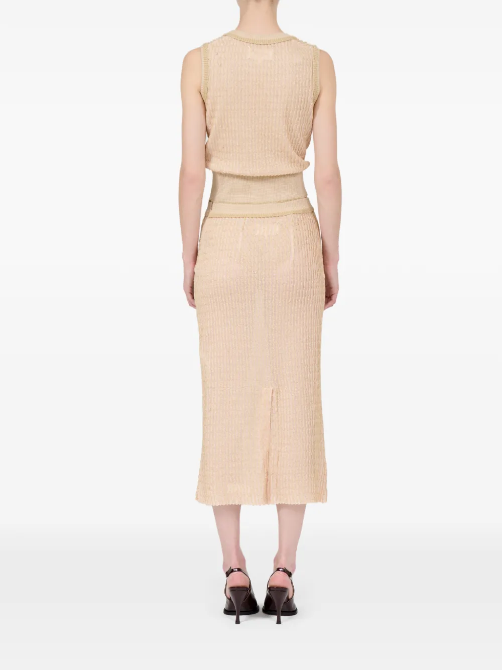 Maison Margiela Ribgebreide rok Beige