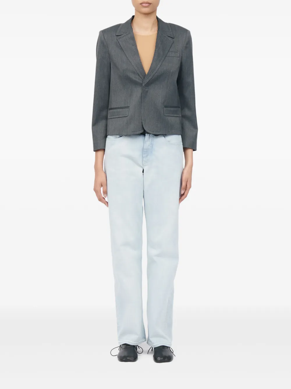  Mm6 Maison Margiela Notched-lapels Jacket - Grey 
