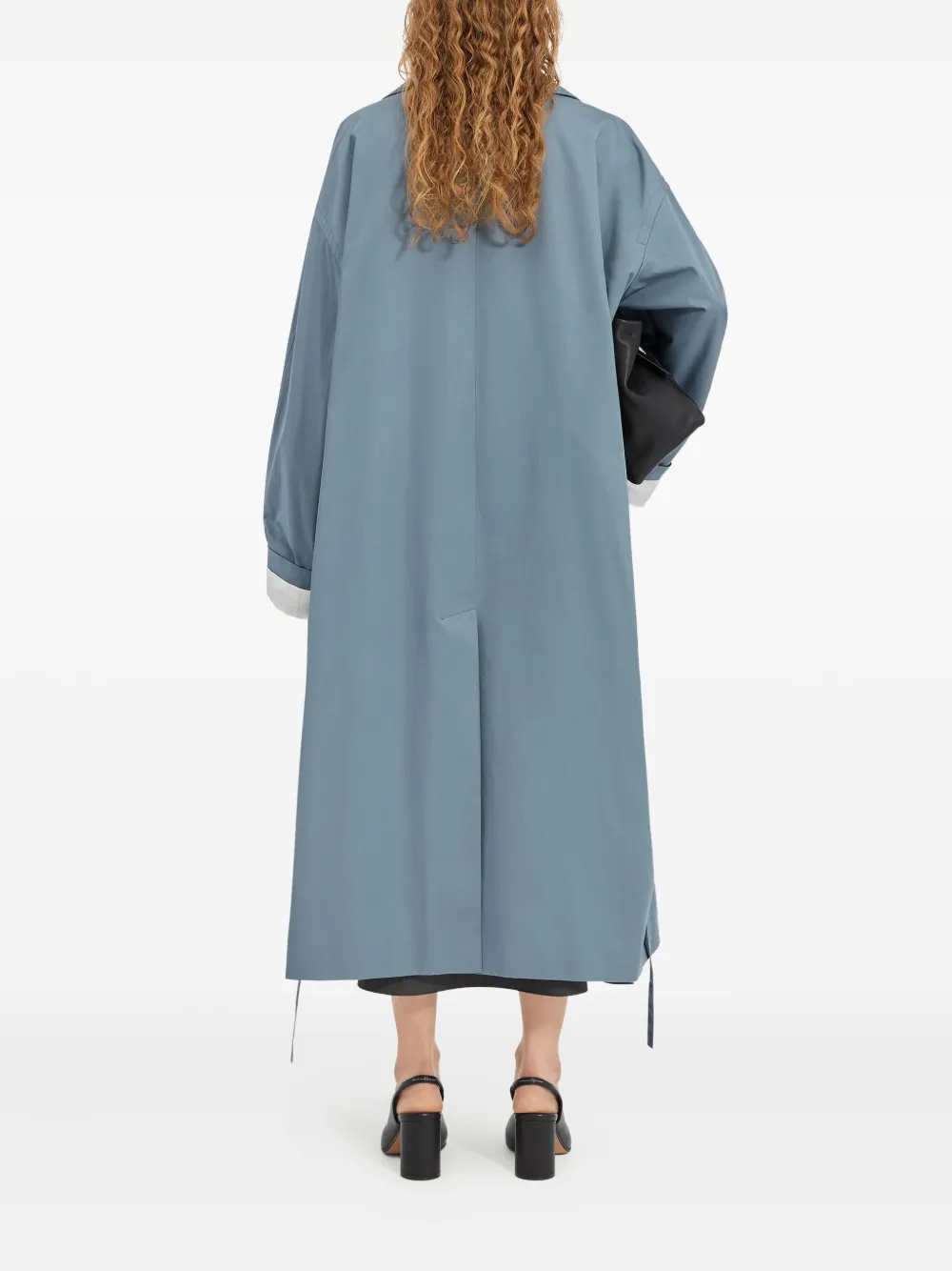 Mm6 Maison Margiela Water-repellent Cotton Gabardine Coat In Blue