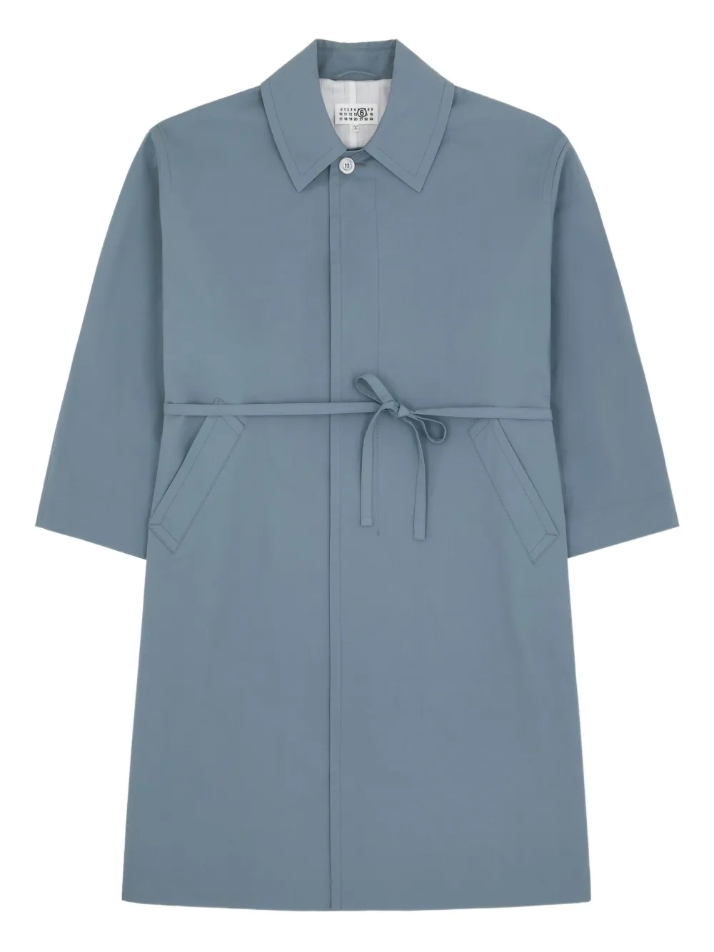 Mm6 Maison Margiela Water-repellent Cotton Gabardine Coat In Blue