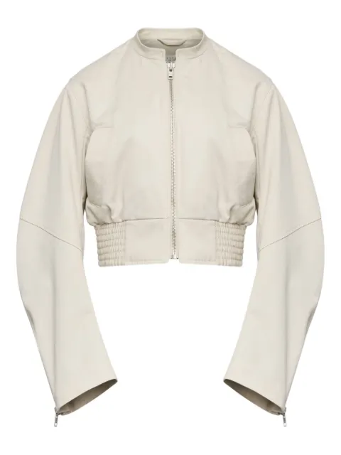 MM6 Maison Margiela zip-up ruched bomber jacket