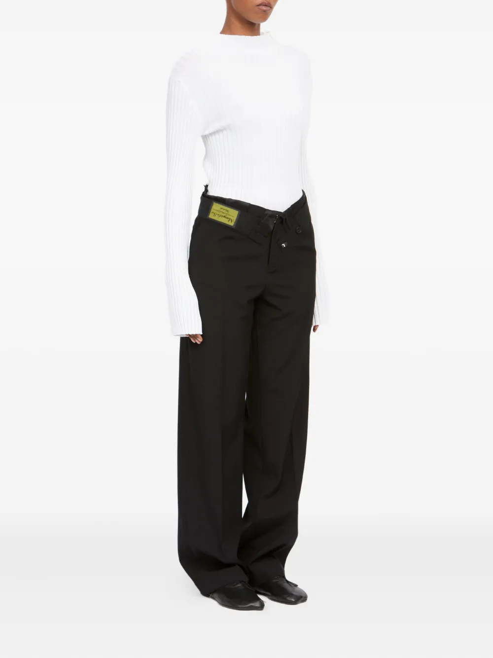 MM6 Maison Margiela Pantalon met gekruiste bandjes Zwart