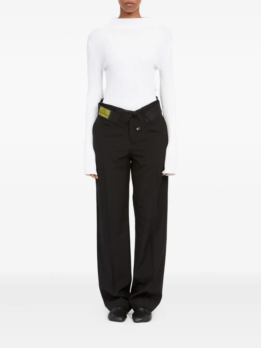 MM6 Maison Margiela Pantalon met gekruiste bandjes Zwart