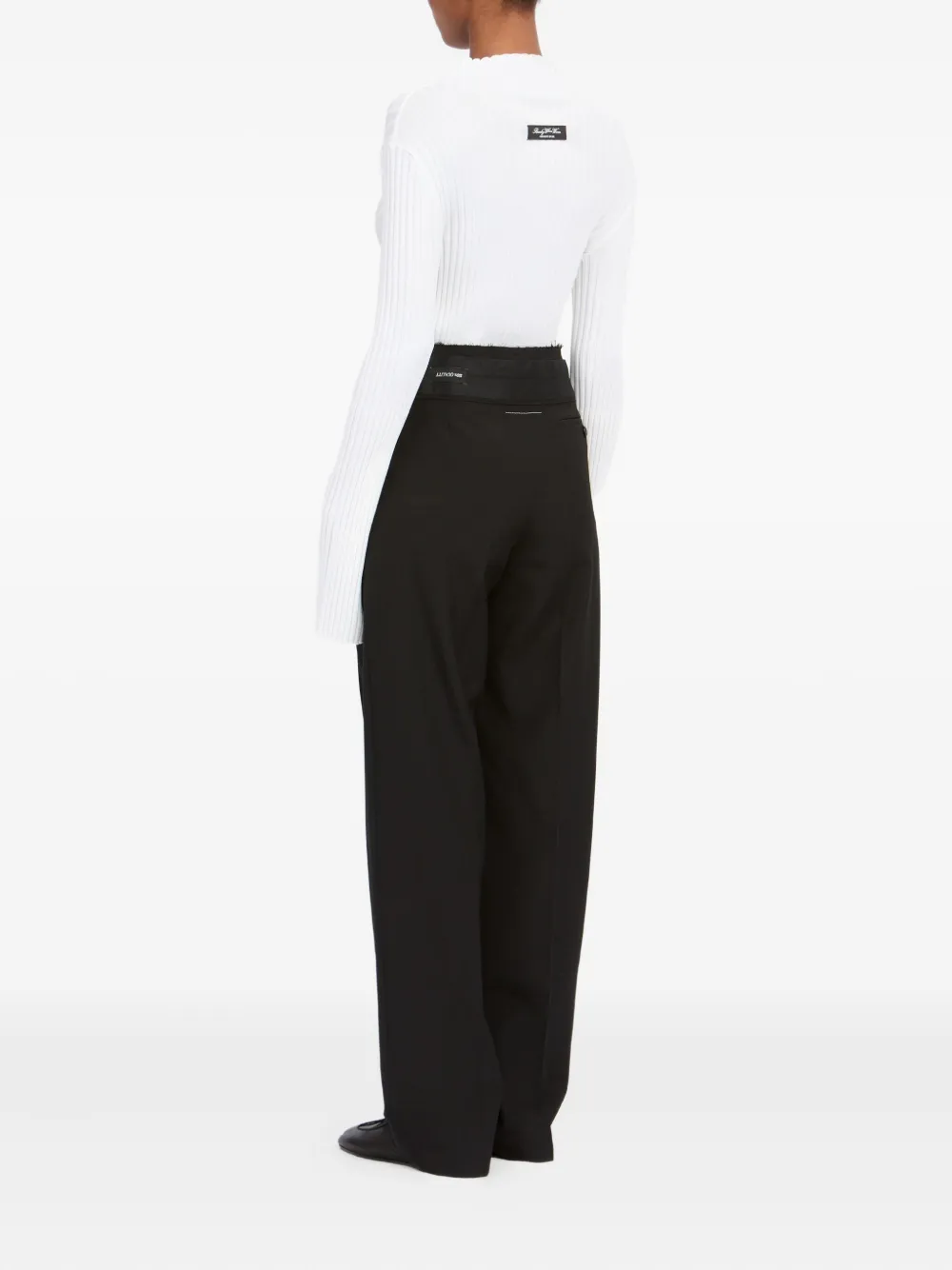 MM6 Maison Margiela Pantalon met gekruiste bandjes Zwart