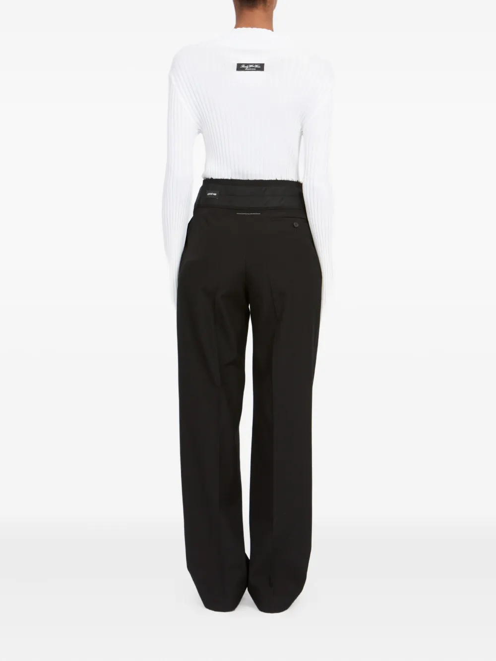 MM6 Maison Margiela Pantalon met gekruiste bandjes Zwart