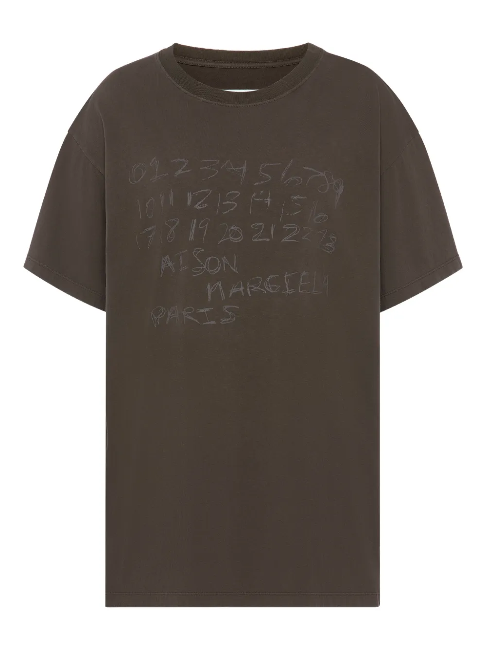 Maison Margiela Numbers-motif T-shirt In Brown