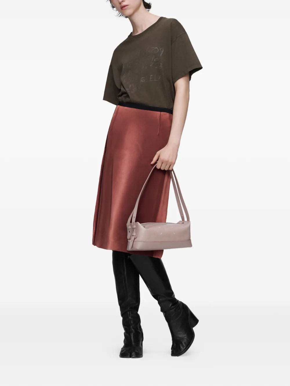 Maison Margiela Numbers-motif T-shirt In Brown