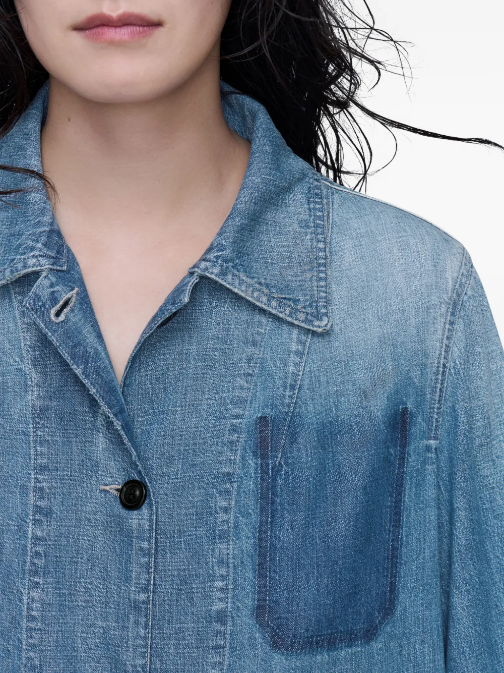 Maison Margiela Button-up denim blouse Blauw