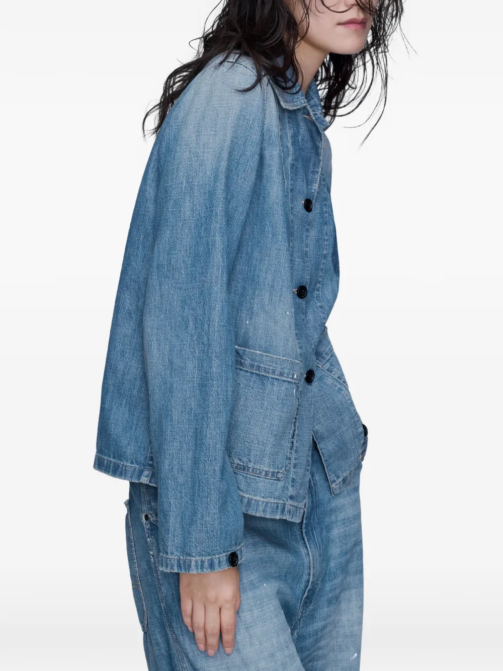 Maison Margiela Button-up denim blouse Blauw