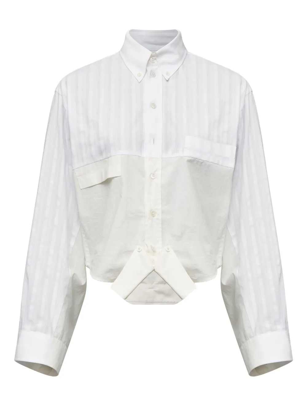 Mm6 Maison Margiela Pocket Long-sleeved Shirt In White
