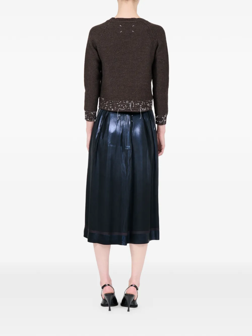 Maison Margiela Vest met ronde hals en lange mouwen Bruin