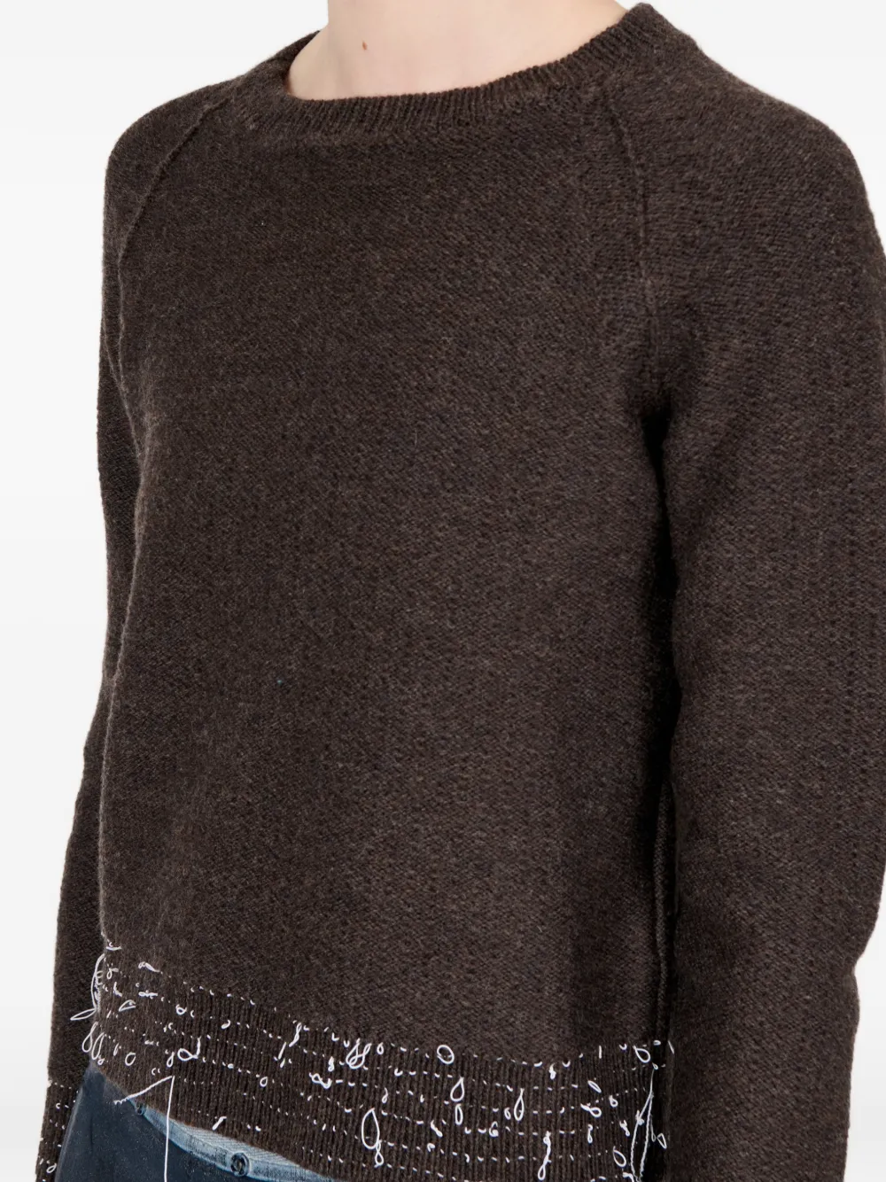Maison Margiela Vest met ronde hals en lange mouwen Bruin