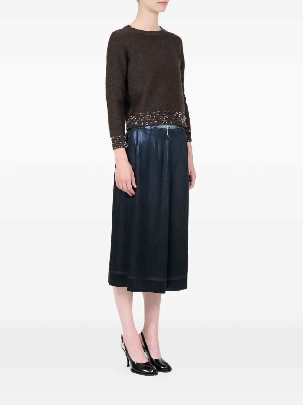 Maison Margiela Vest met ronde hals en lange mouwen Bruin