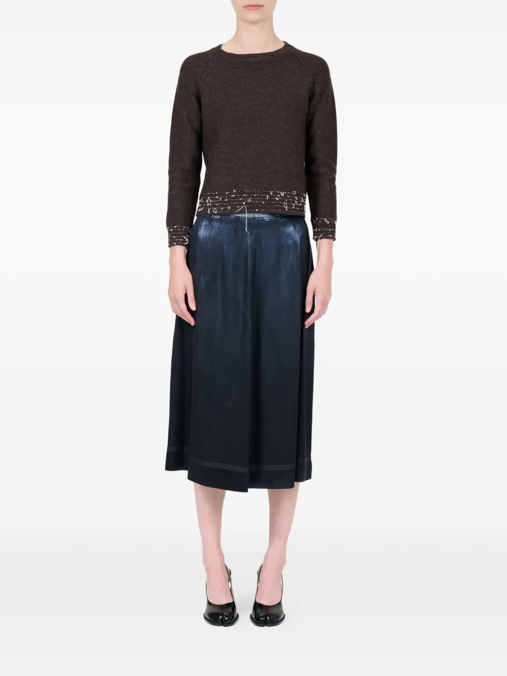 Maison Margiela Vest met ronde hals en lange mouwen Bruin
