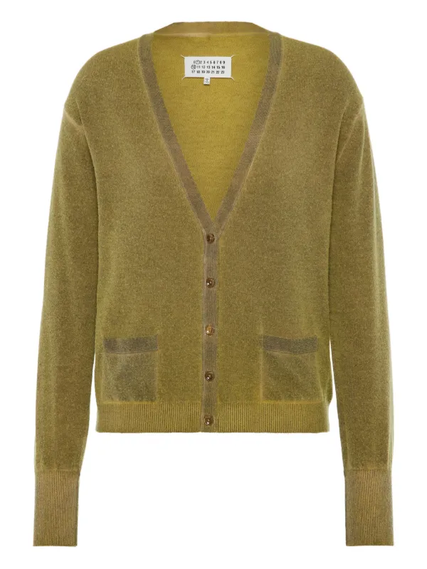 Maison Margiela Vネックカーディガン | グリーン | FARFETCH JP
