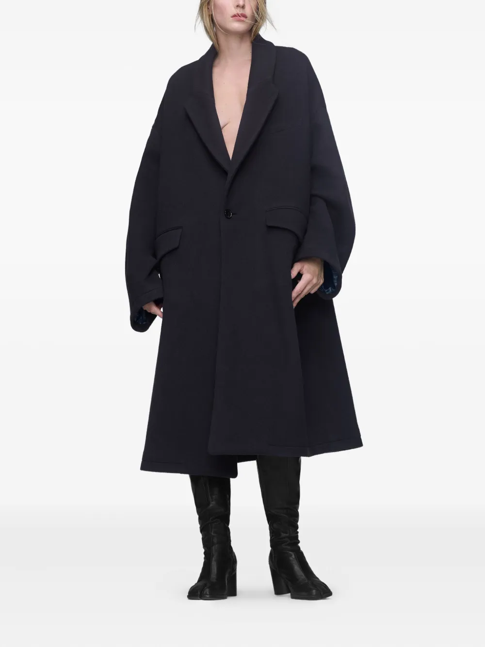 Maison Margiela Pocket Single-breasted Coat In Black