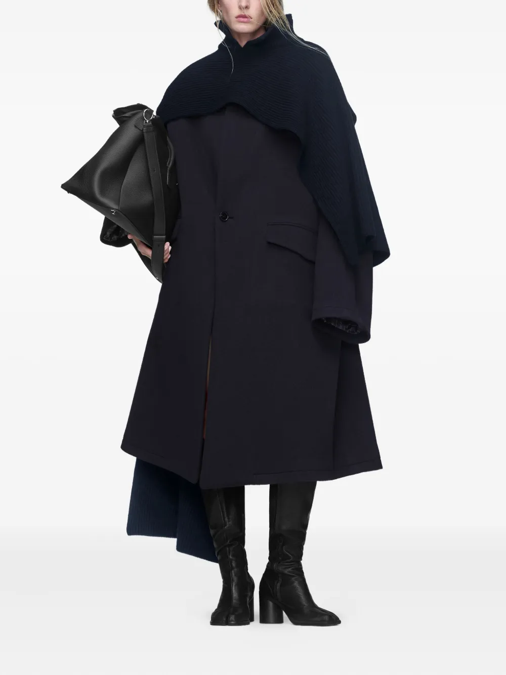 Maison Margiela Pocket Single-breasted Coat In Black