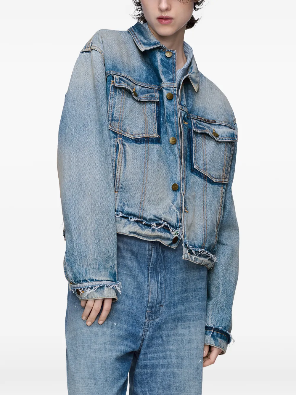  Maison Margiela Patch-pockets Denim Jacket - Blue 