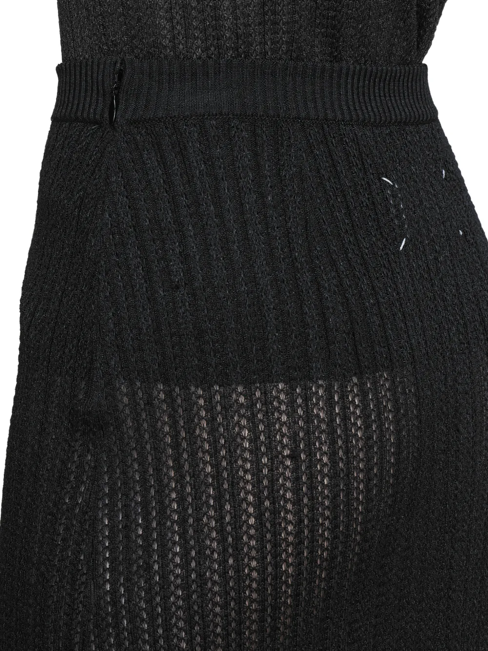 Maison Margiela Ribbed Knit Midi Skirt In Black
