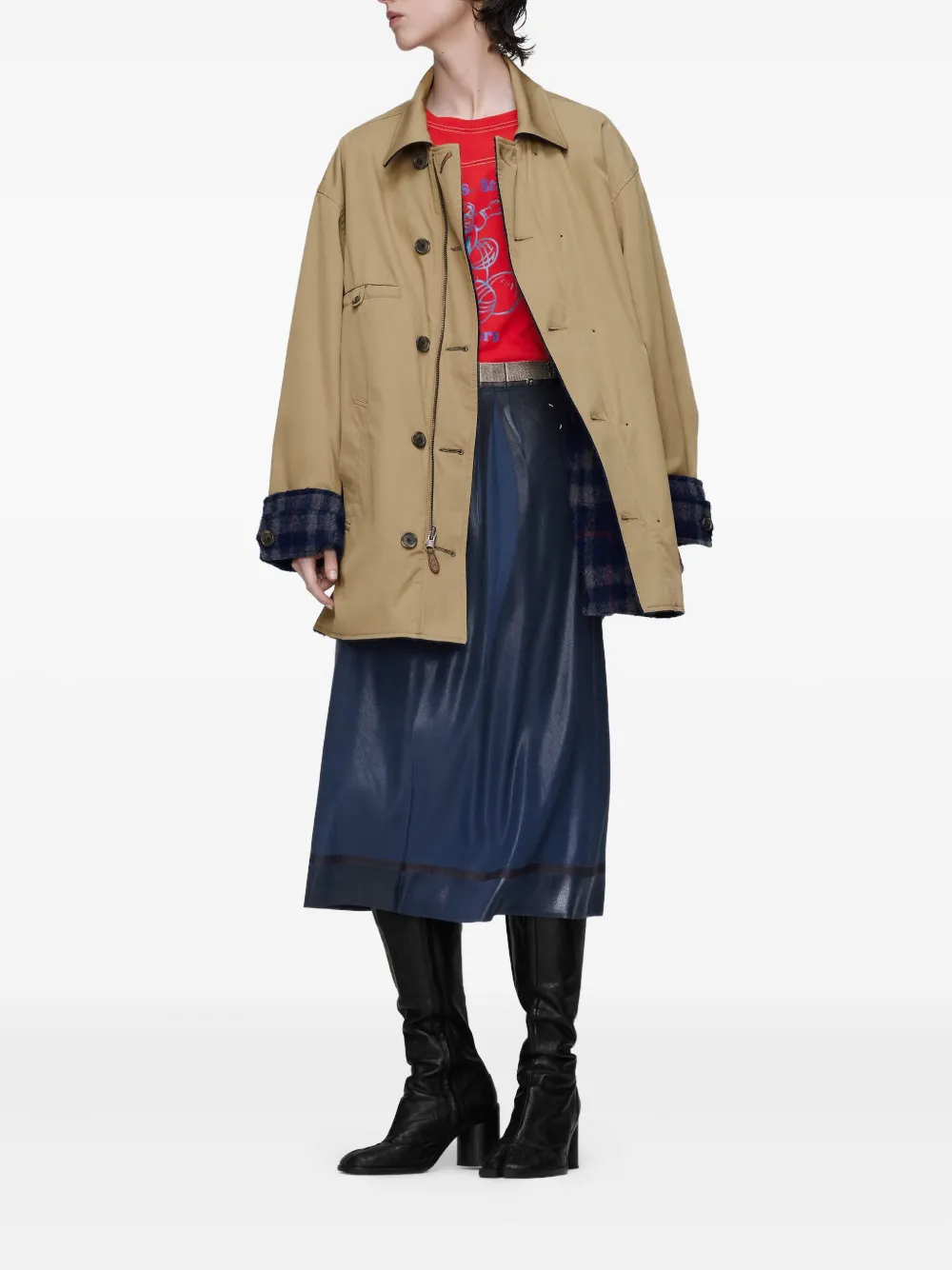 Maison Margiela Graphic-print Crew-neck T-shirt In Red