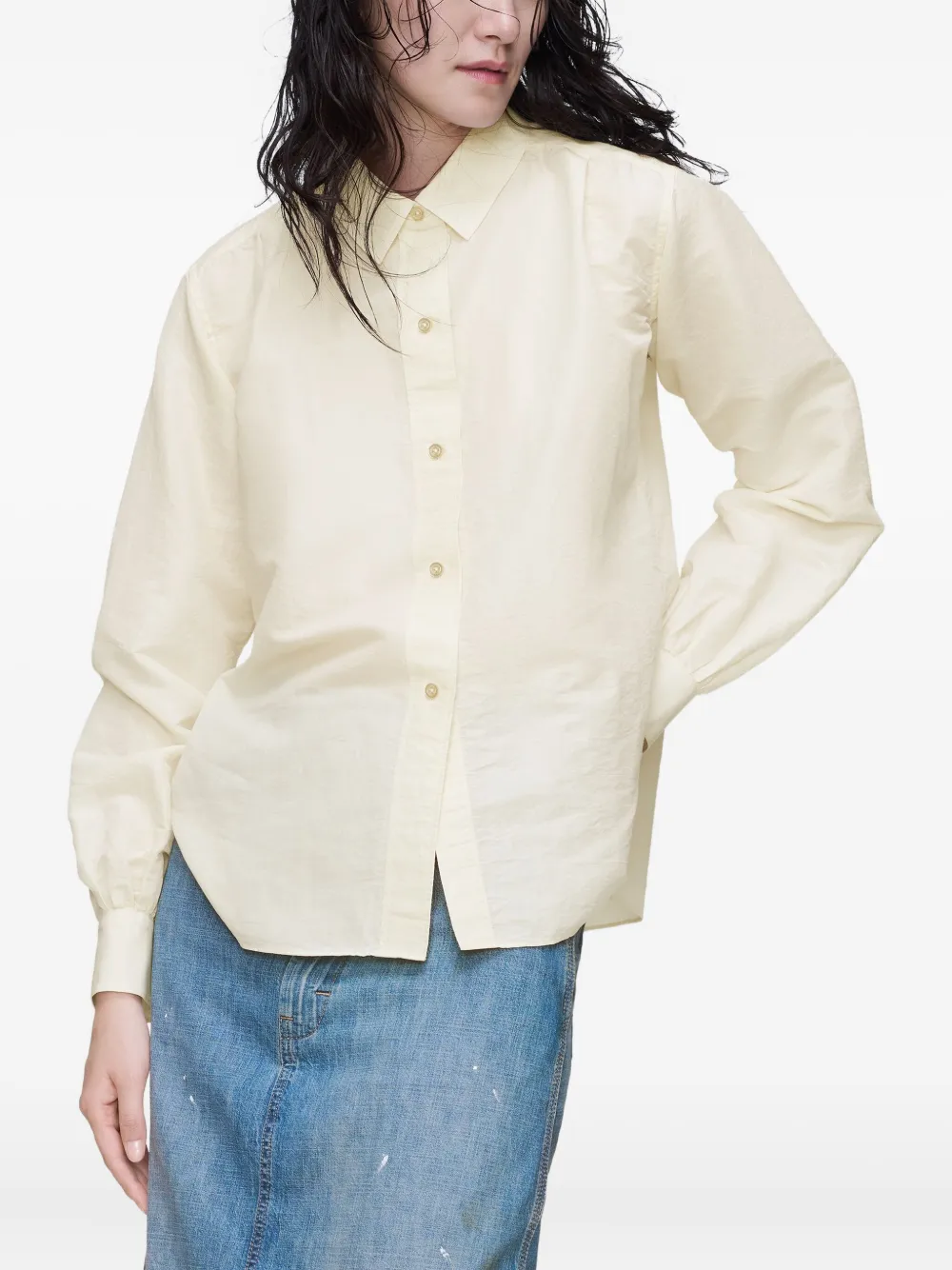 Maison Margiela belted long-sleeve shirt - Beige