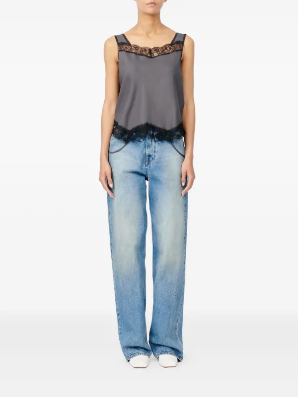 MM6 Maison Margiela レーストリム トップ | グレー | FARFETCH JP