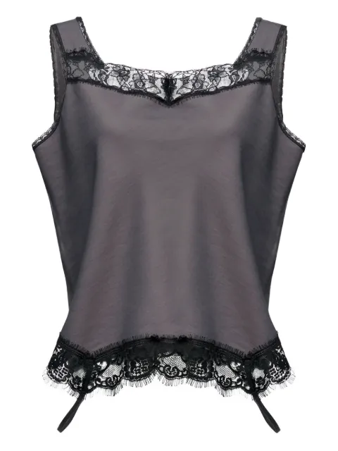 MM6 Maison Margiela top con ribete de encaje