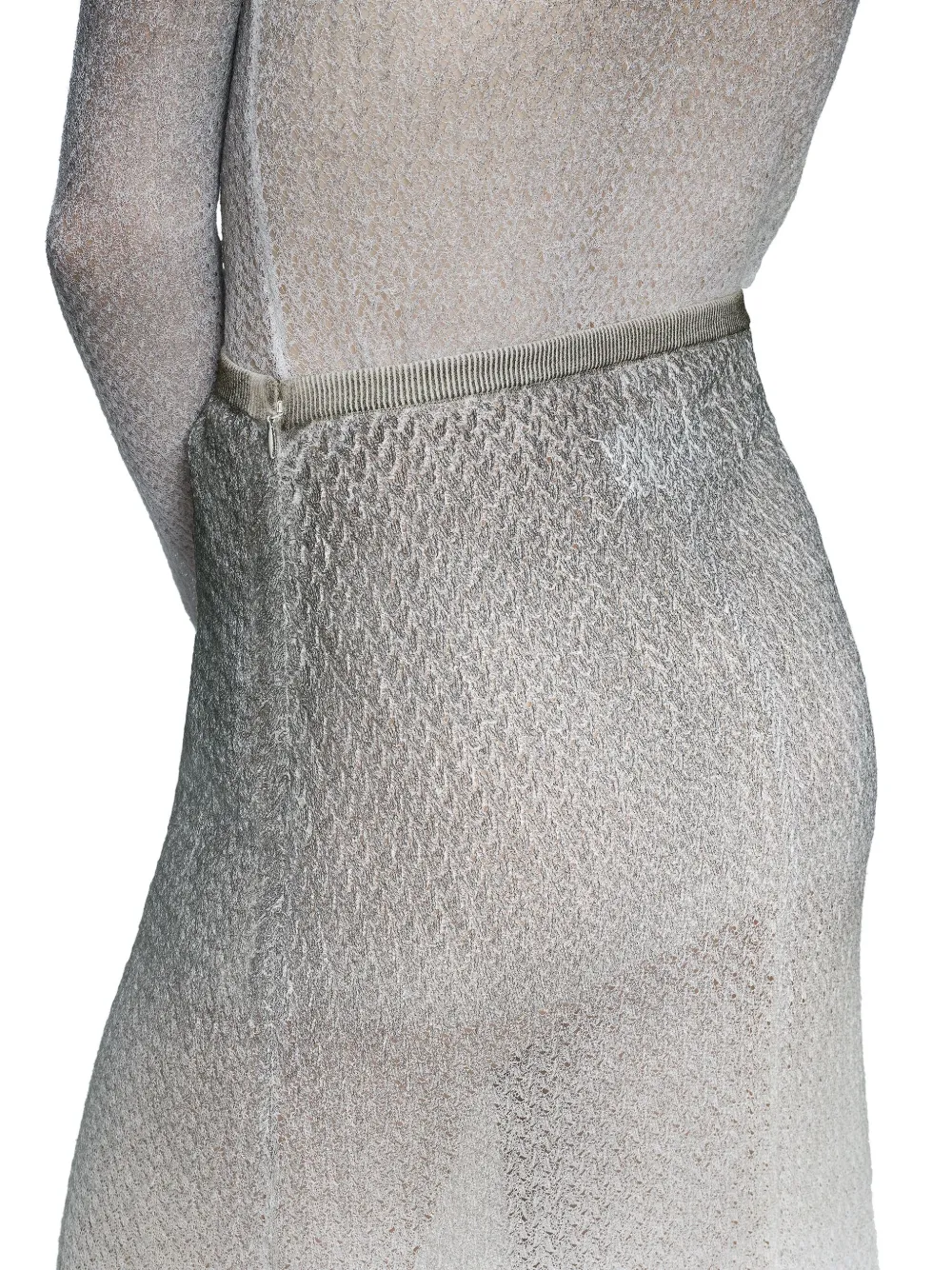 Maison Margiela Ombré-effect Midi Skirt In White