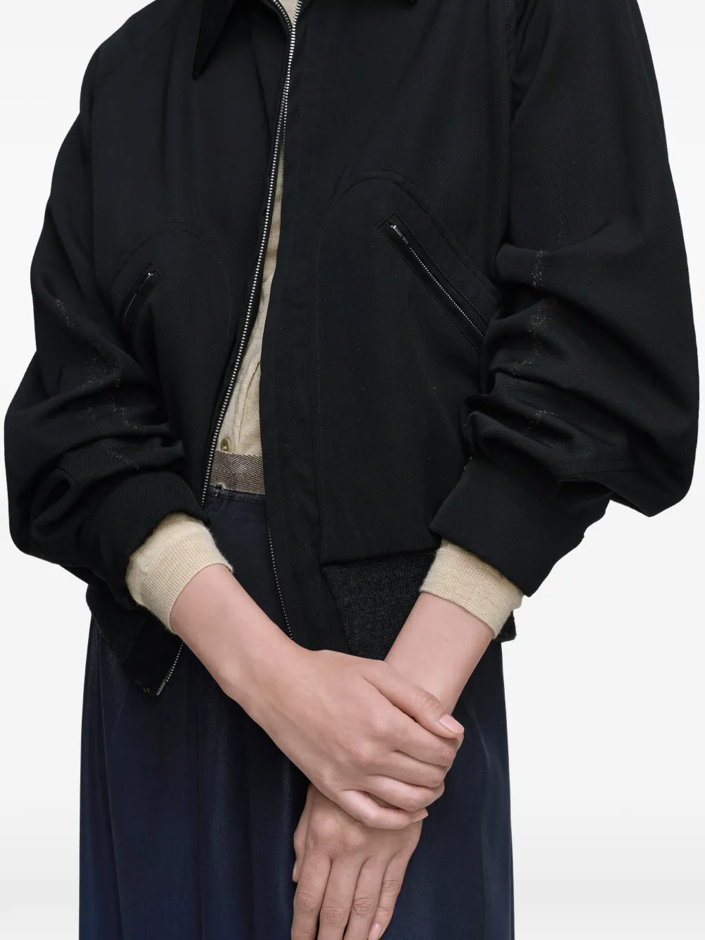 Maison Margiela Bomberjack van scheerwol Zwart