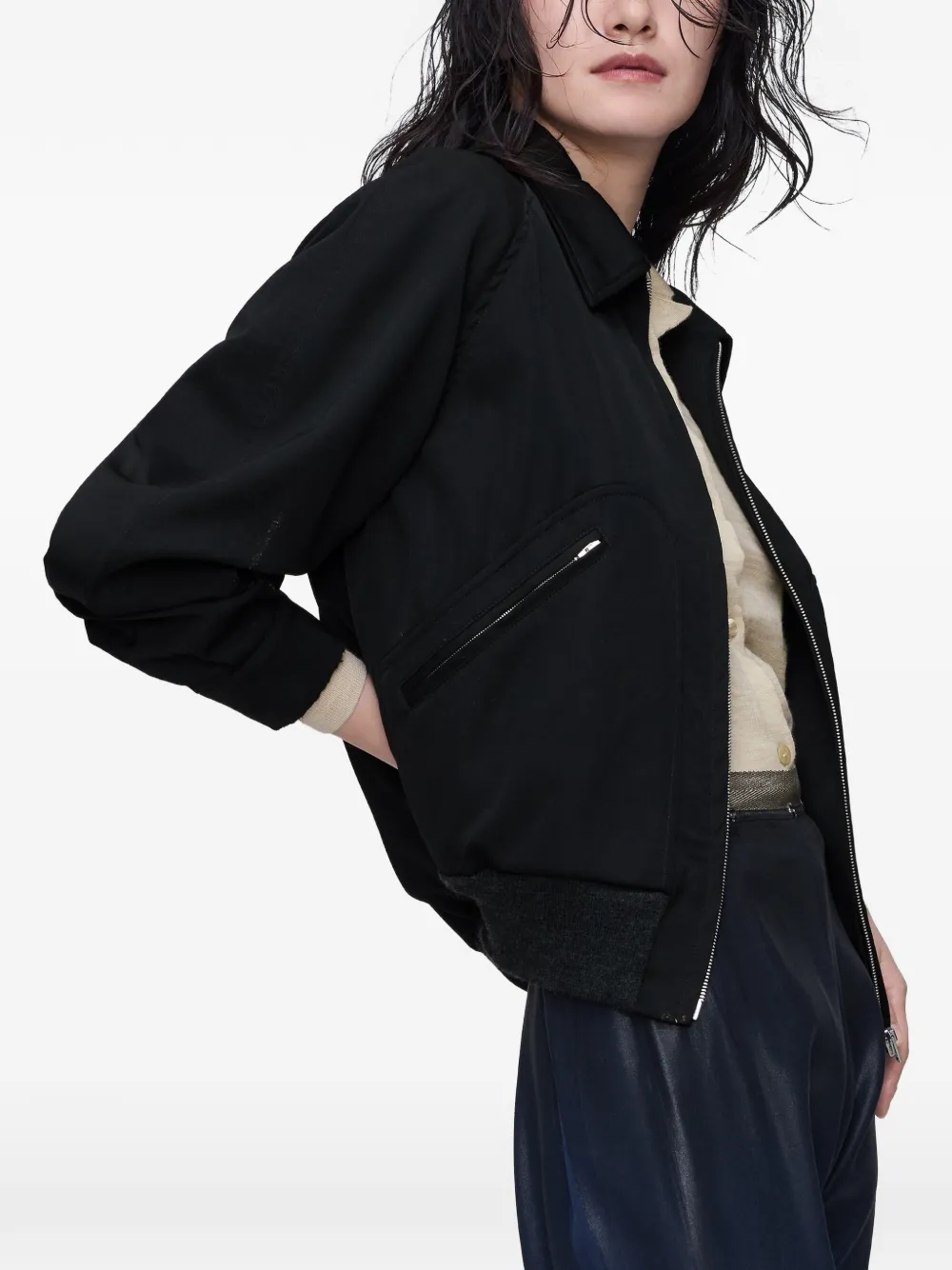 Maison Margiela Bomberjack van scheerwol Zwart