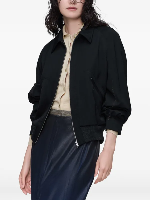 Maison Margiela Virgin Wool Bomber Jacket | Black | FARFETCH JO