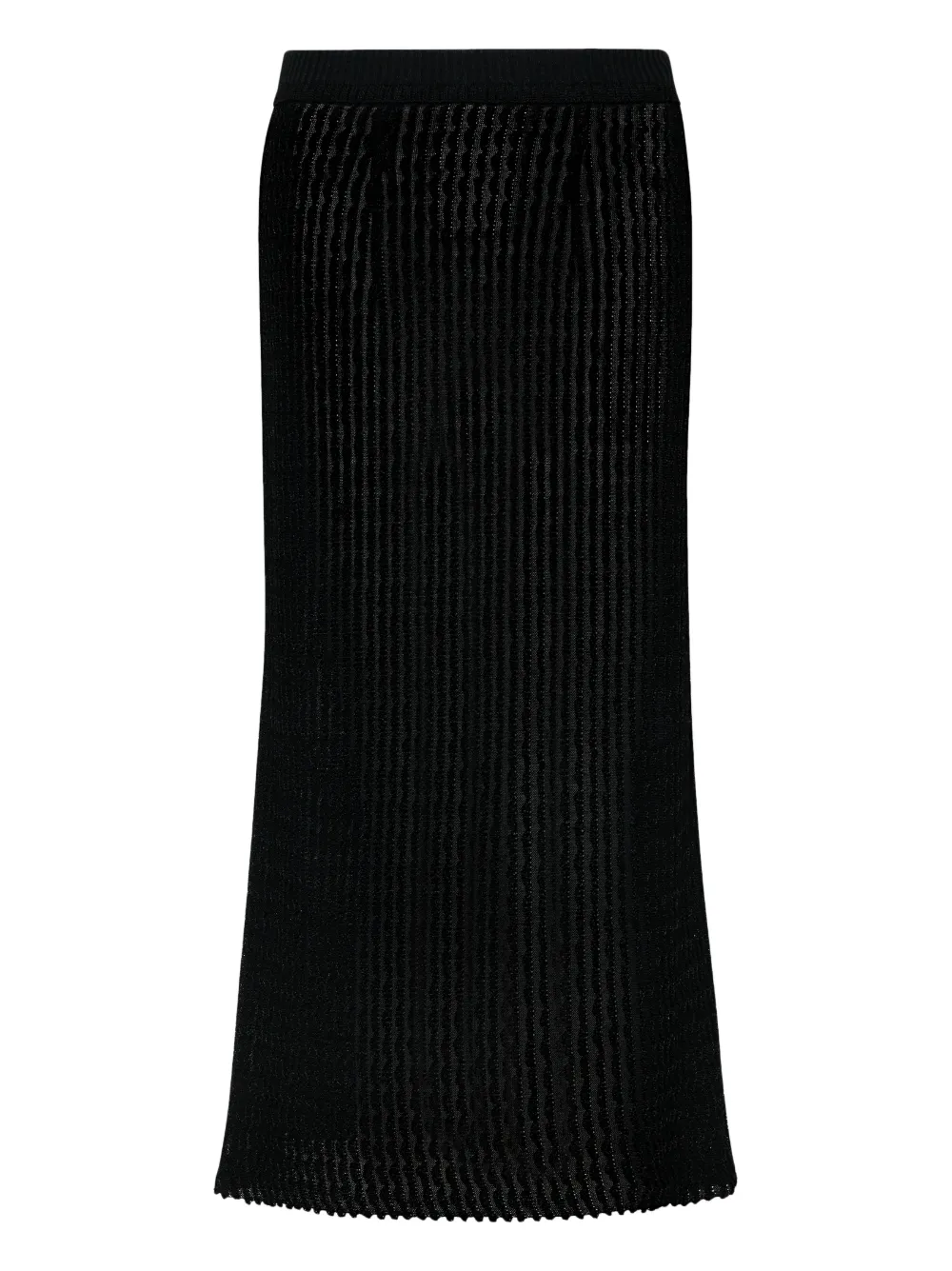 Maison Margiela Gonna midi in maglia a coste - Nero