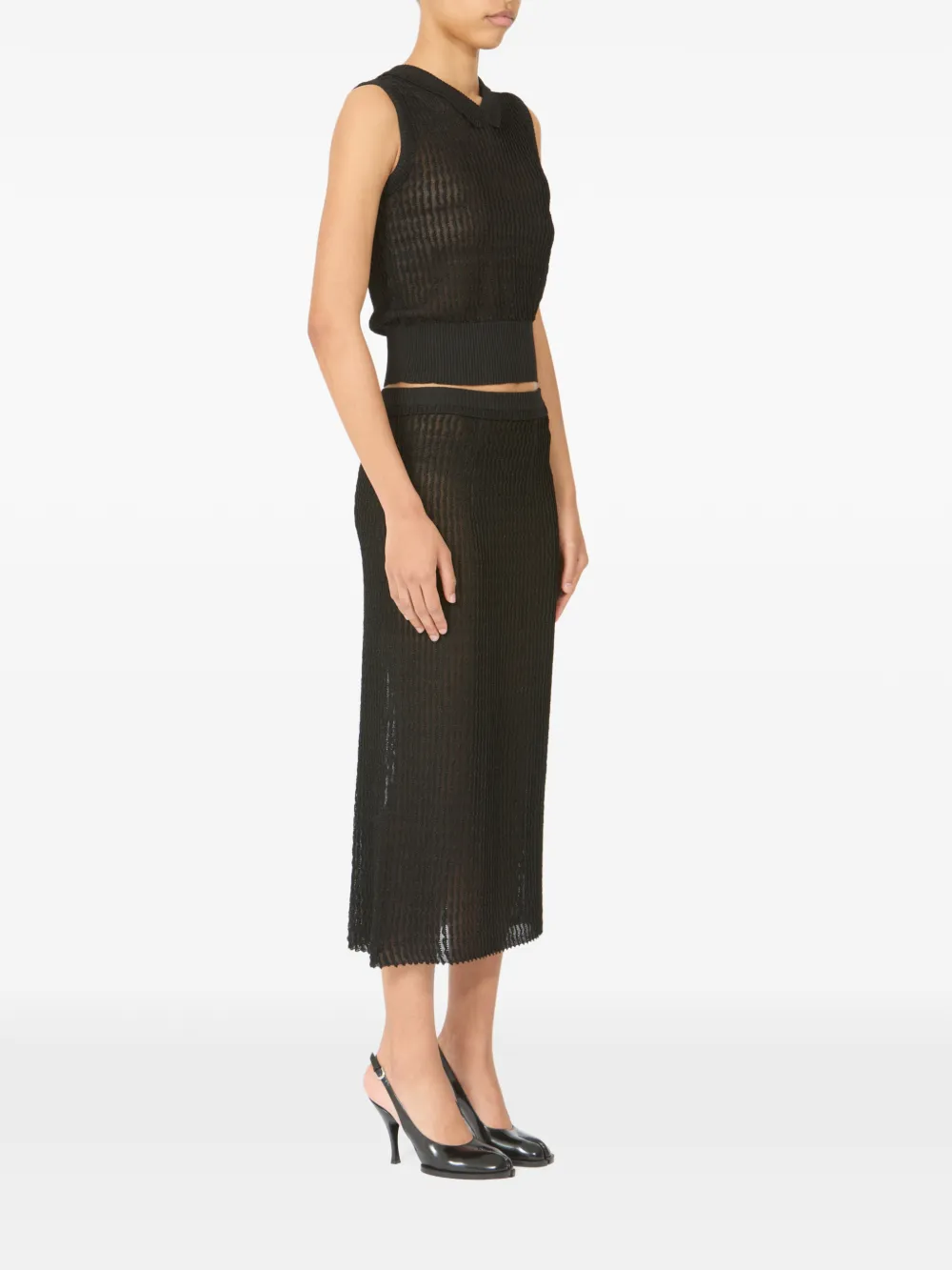 Maison Margiela Ribgebreide rok Zwart