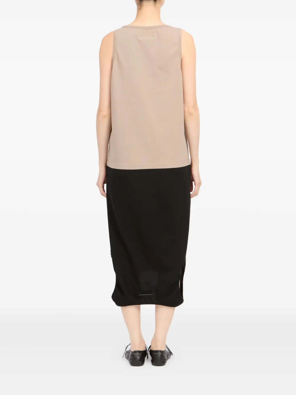 MM6 Maison Margiela Uitgesneden midi-jurk Beige