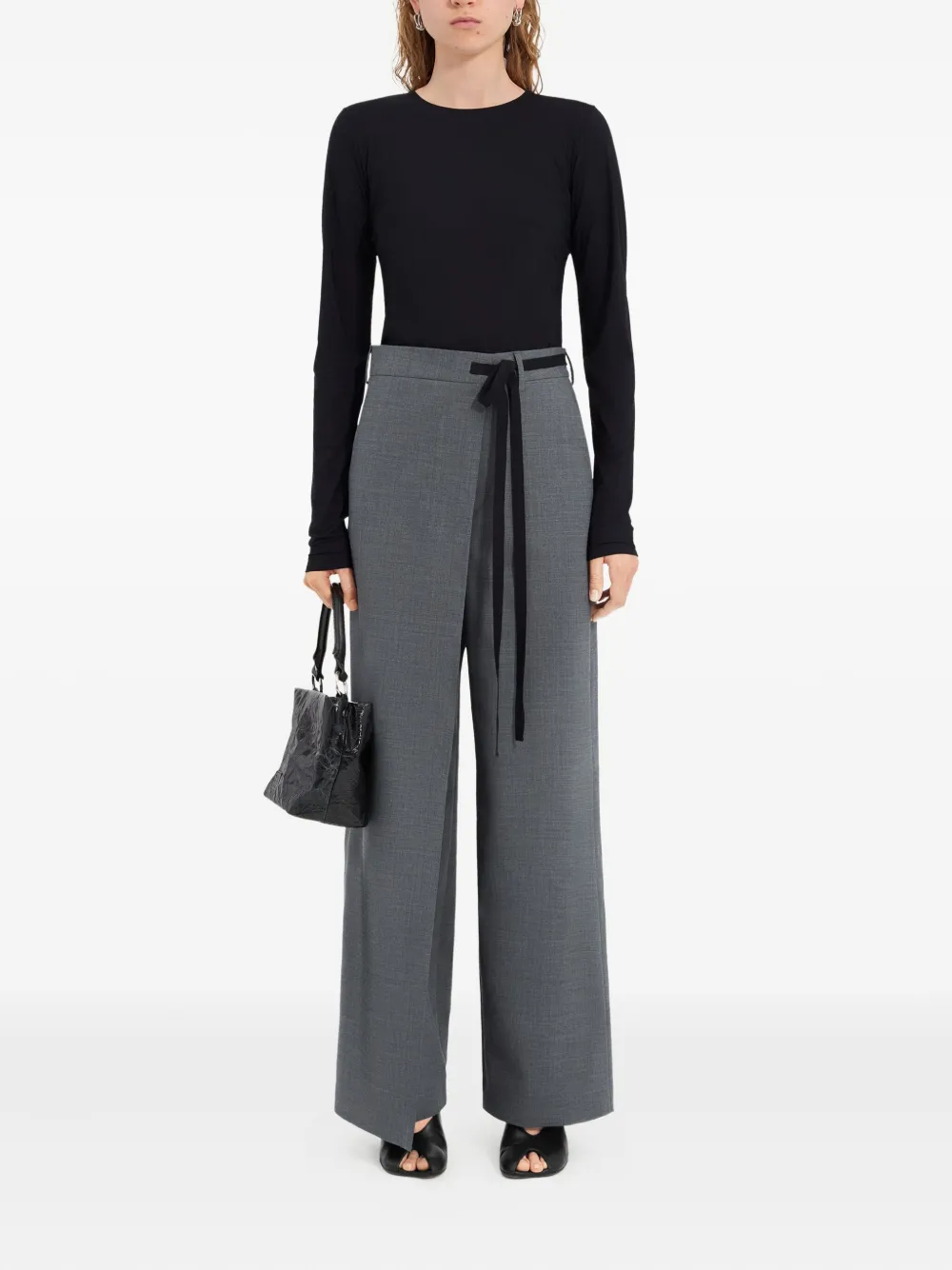 MM6 Maison Margiela tie-detail tailored trousers - Grijs