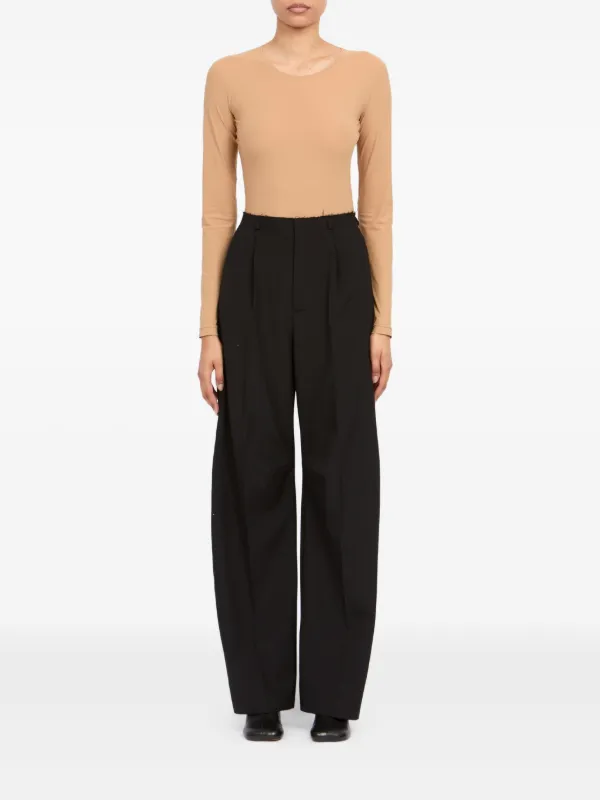 Maison Margiela 黒ワイドパンツ MM6 Maison Margiela ワイドパンツ | ブラック | FARFETCH JP