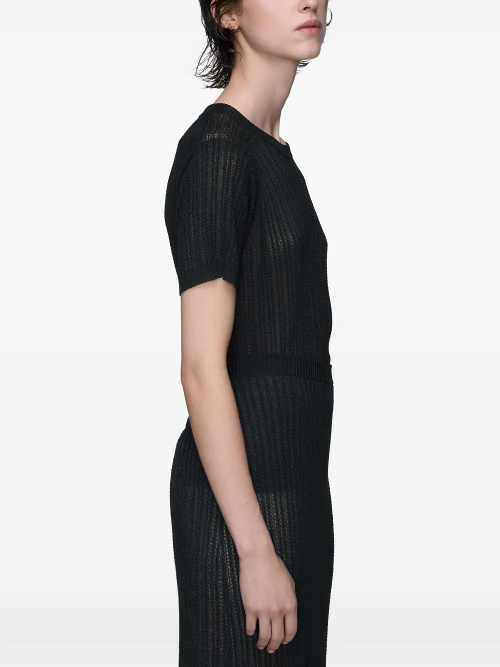 Maison Margiela T-shirt met ronde hals en korte mouwen Zwart