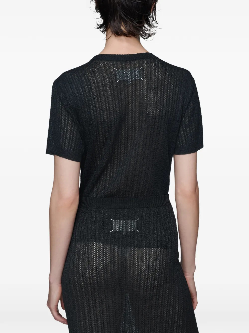 Maison Margiela T-shirt met ronde hals en korte mouwen Zwart