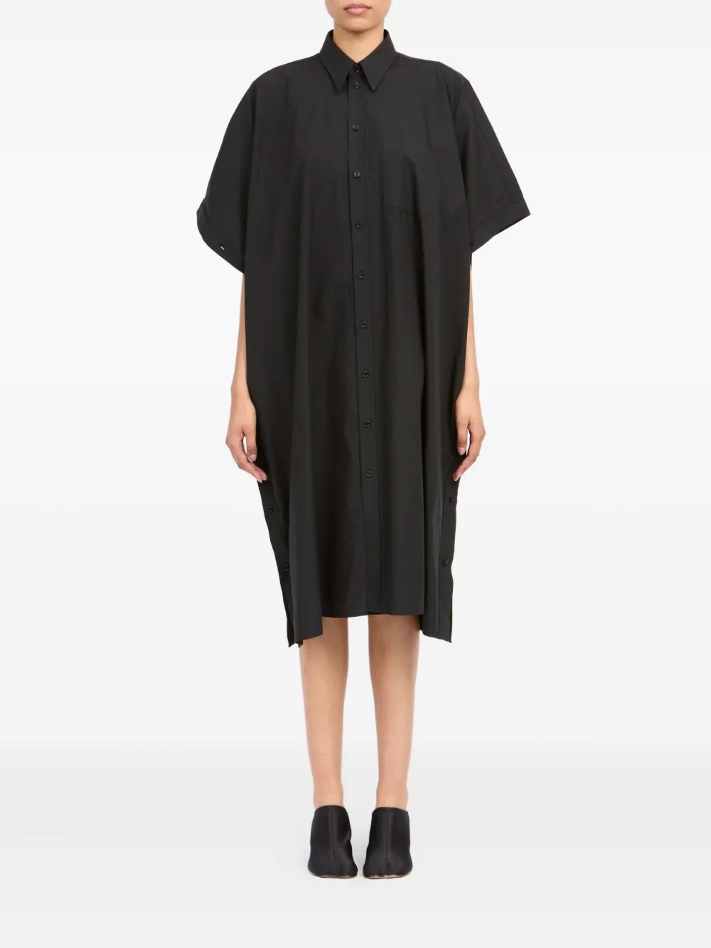 MM6 Maison Margiela Button-down midi-jurk - Zwart