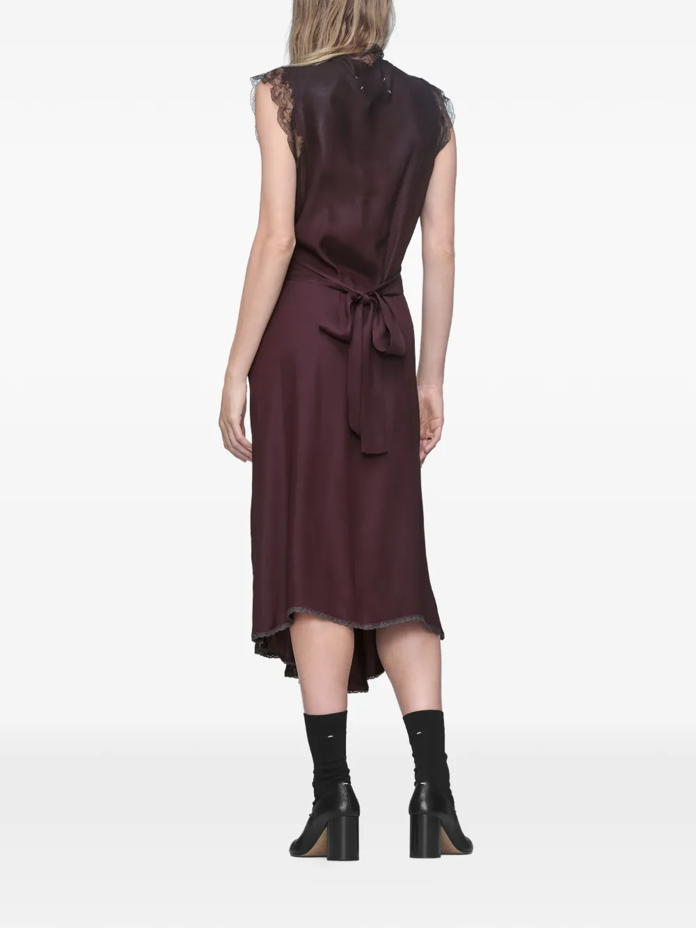 Maison Margiela Zijden midi-jurk Paars