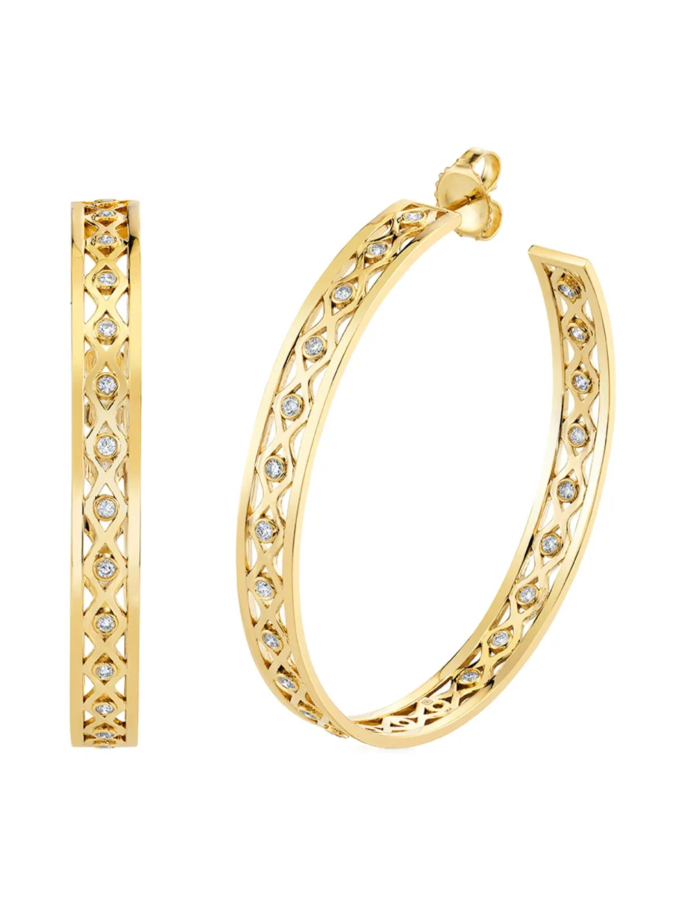 Sydney Evan 18k Yellow Gold Diamond Hoop Earrings In Gold