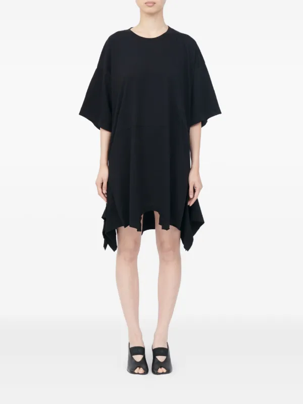 black oversized jersey dress MM6 Maison Margiela Cotton Midi 2021Spring
