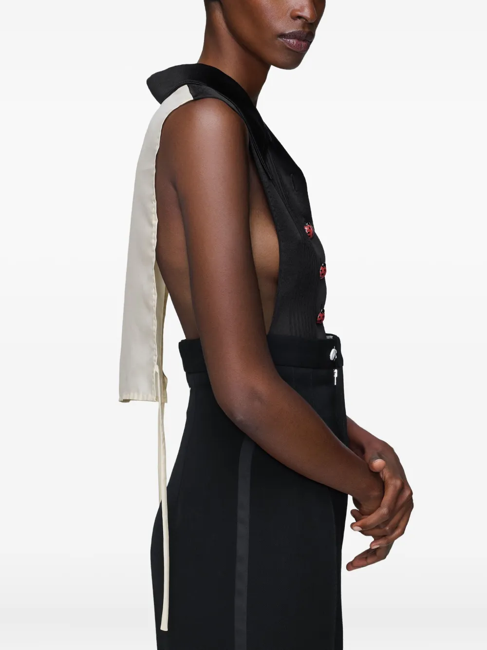 Maison Margiela Ladybug Button T-shirt In Black