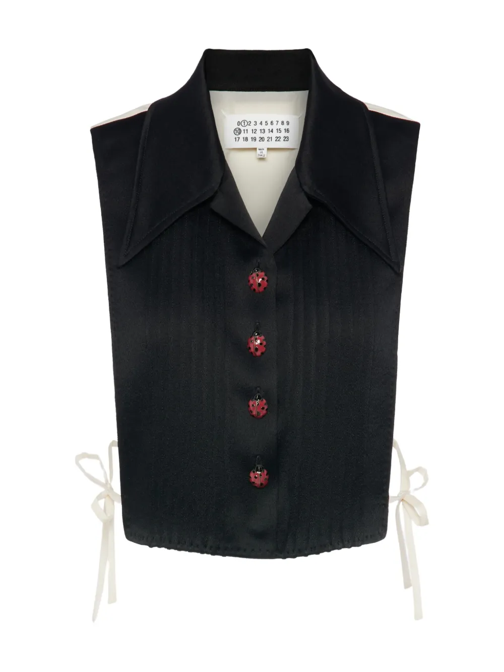 Maison Margiela Ladybug Button T-shirt In Black