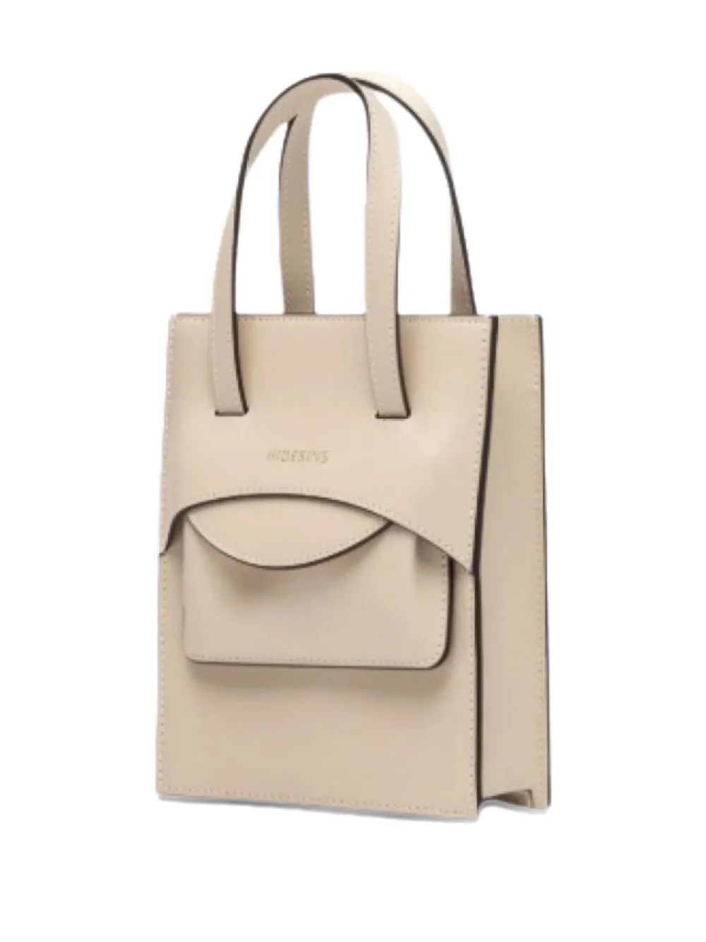 Hidesins Mini Flap Leather Tote Bag In Neutral