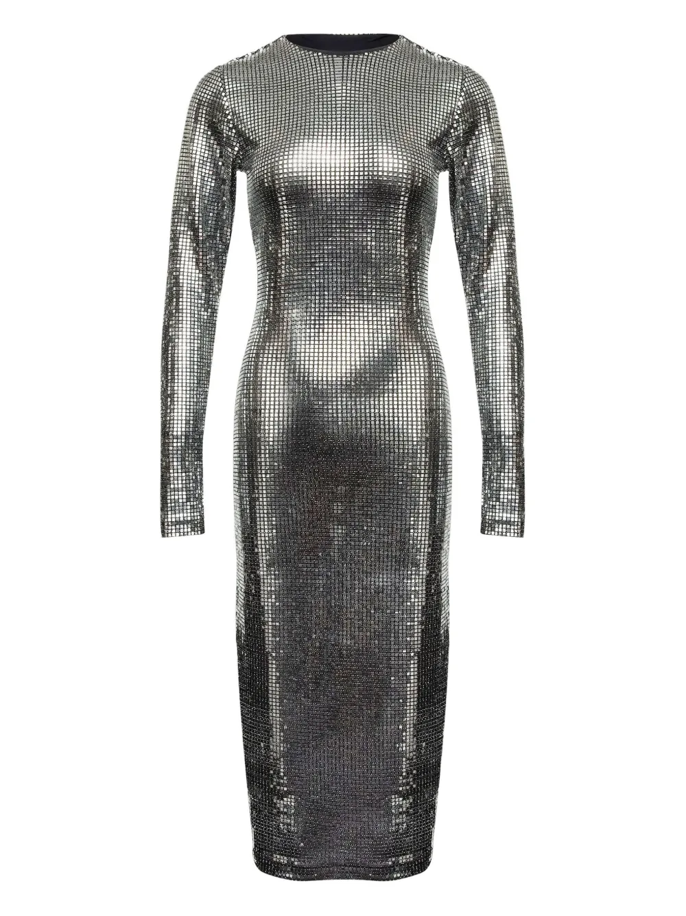 MM6 Maison Margiela Abito midi a maniche lunghe - Argento