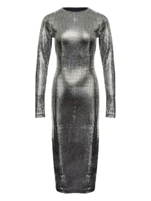 Rabanne Sequin ombre-effect Long Dress | Silver | FARFETCH