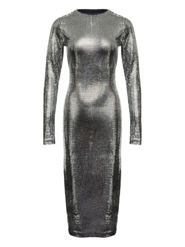 knee length dresses for ladies Embroidered Sequin Midi Dress – Monique Lhuillier
