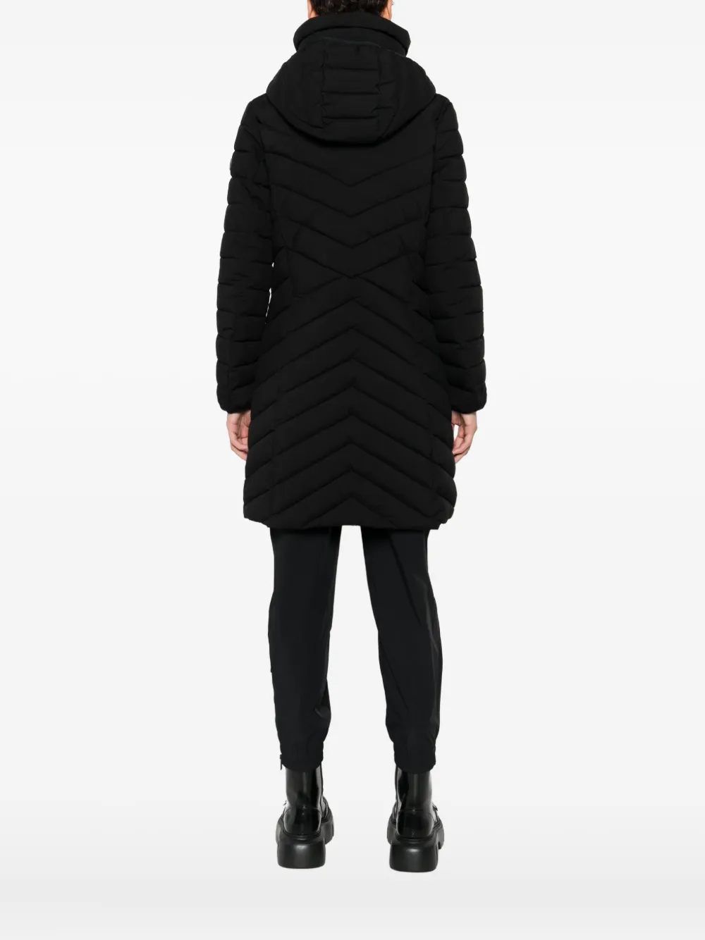 Dkny Zip-up Quilted Parka Coat In Black