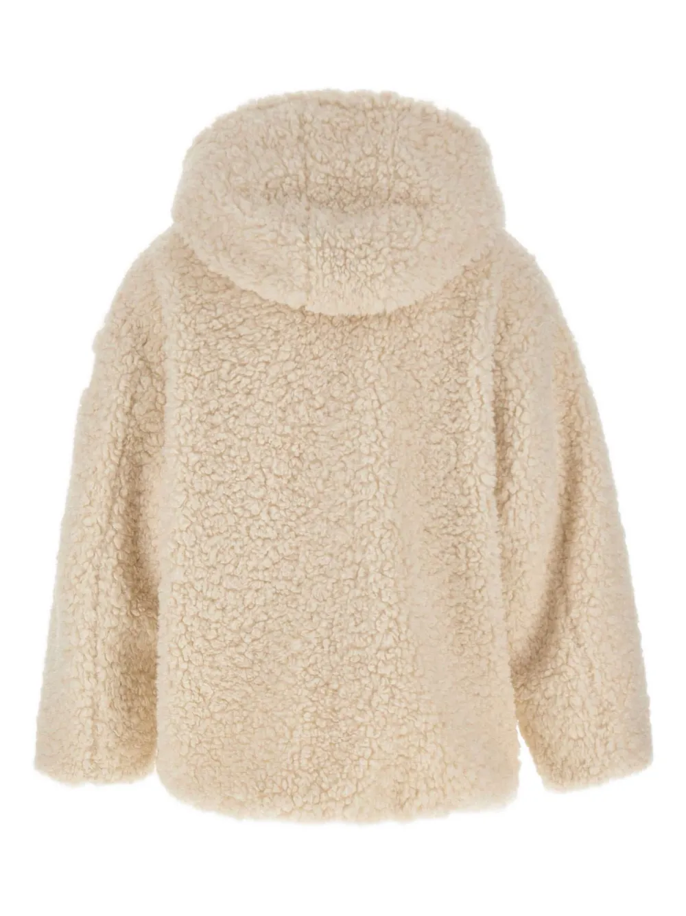 Tatras Hooded Faux Fur Coat In Neutral